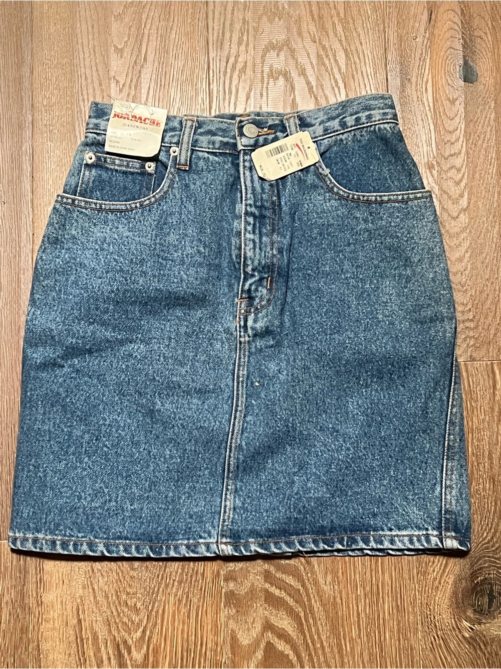 VINTAGE Jordache Medium Wash Denim Mini Skirt - Rare